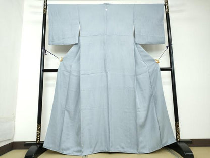 平和屋着物●上質な色無地　霞地紋　勿忘草色　正絹　逸品　DABI2125ud