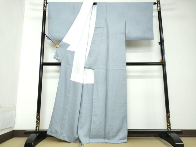 平和屋着物●上質な色無地　霞地紋　勿忘草色　正絹　逸品　DABI2125ud