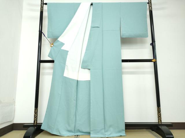 平和屋着物●本草木染作家　瑞鳳　色無地　空色　正絹　逸品　DABI2127ud