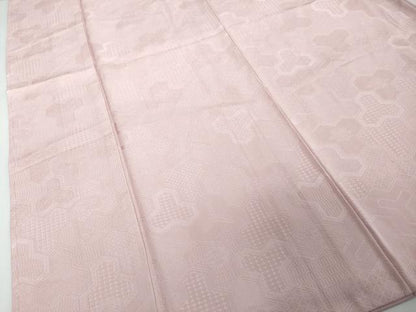平和屋着物●上質な色無地　毘沙門亀甲地紋　淡紅藤色　ロング丈　正絹　逸品　未使用　DABI2129ud