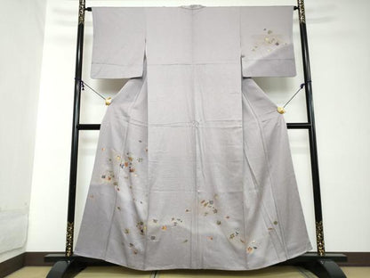 平和屋着物●訪問着　草花文　暈し染め　金彩　正絹　逸品　DABI2133ud