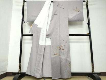平和屋着物●訪問着　草花文　暈し染め　金彩　正絹　逸品　DABI2133ud