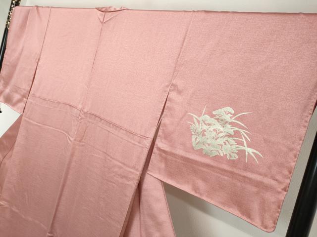 平和屋着物●中国三大刺繍　スワトウ刺繍　訪問着　地紙草花文　暈し染め　金彩　ロング丈　正絹　逸品　DABI2138ud