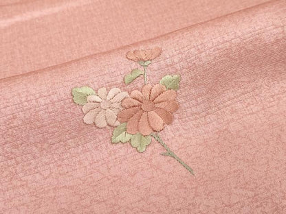 平和屋着物●中国三大刺繍　スワトウ刺繍　訪問着　地紙草花文　暈し染め　金彩　ロング丈　正絹　逸品　DABI2138ud