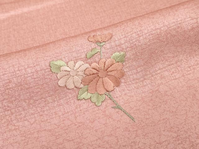 平和屋着物●中国三大刺繍　スワトウ刺繍　訪問着　地紙草花文　暈し染め　金彩　ロング丈　正絹　逸品　DABI2138ud