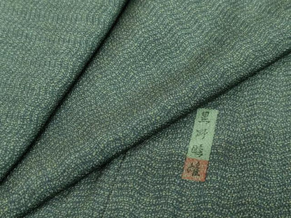 平和屋着物●黒野睦雄　江戸小紋　霞文　鬼しぼ縮緬　正絹　逸品　DABI2141ud
