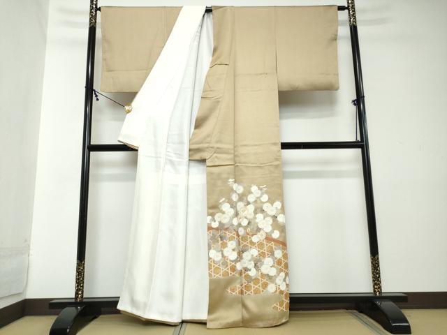 平和屋着物●豪華色留袖　作家物　駒刺繍　流水草花籬文　金彩　正絹　逸品　DABI2142ud