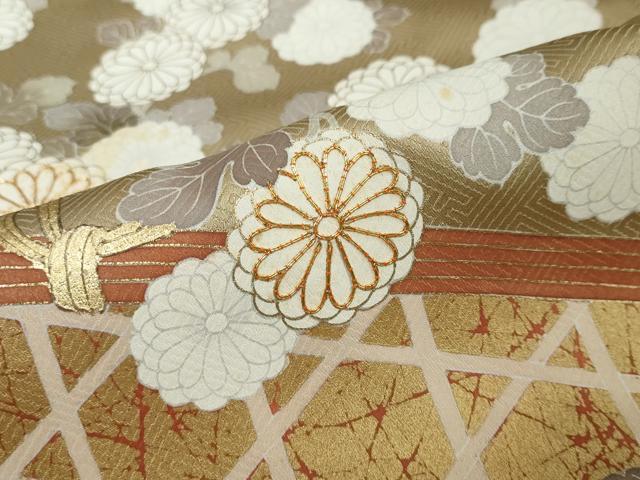 平和屋着物●豪華色留袖　作家物　駒刺繍　流水草花籬文　金彩　正絹　逸品　DABI2142ud