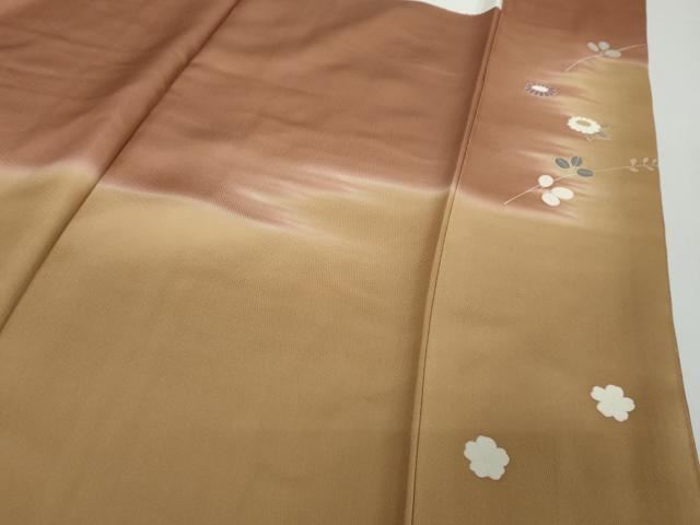 平和屋着物●訪問着　駒刺繍　草花文　暈し染め　金彩　正絹　逸品　DABI2144ud
