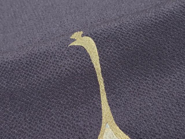 平和屋着物●訪問着　群鶴文　暈し染め　金銀彩　鬼しぼ縮緬　正絹　逸品　DABI2145ud