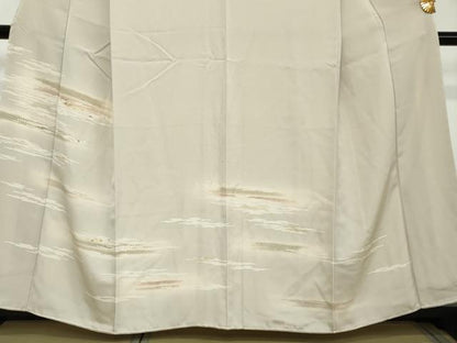 平和屋着物●訪問着　刺繍　鹿の子舞桜文　暈し染め　金銀糸　正絹　逸品　DABI2147ud