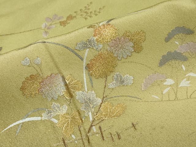 平和屋着物●訪問着　草花文　暈し染め　金銀彩　正絹　逸品　DABI2148ud