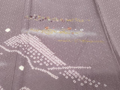 平和屋着物●訪問着　絞り　刺繍　草花霞文　暈し染め　金彩　さが美扱い　正絹　逸品　未使用　DABI2150ud