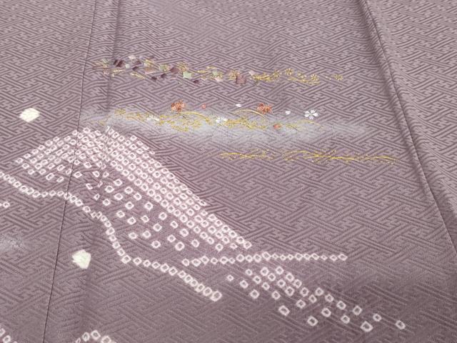 平和屋着物●訪問着　絞り　刺繍　草花霞文　暈し染め　金彩　さが美扱い　正絹　逸品　未使用　DABI2150ud