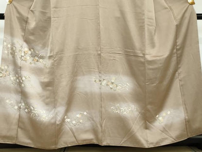 平和屋着物●訪問着　駒刺繍　草花文　暈し染め　金彩　三越扱い　正絹　逸品　DABI2151ud