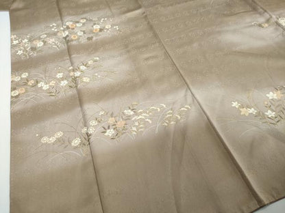 平和屋着物●訪問着　駒刺繍　草花文　暈し染め　金彩　三越扱い　正絹　逸品　DABI2151ud