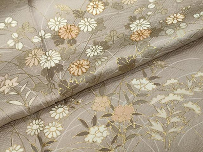 平和屋着物●訪問着　駒刺繍　草花文　暈し染め　金彩　三越扱い　正絹　逸品　DABI2151ud
