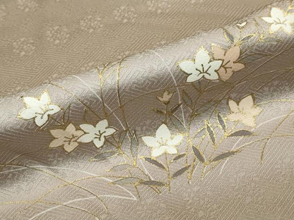 平和屋着物●訪問着　駒刺繍　草花文　暈し染め　金彩　三越扱い　正絹　逸品　DABI2151ud