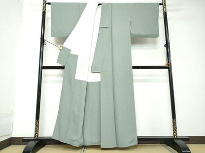 平和屋着物●上質な色無地　水浅葱色　正絹　逸品　DABI2152ud