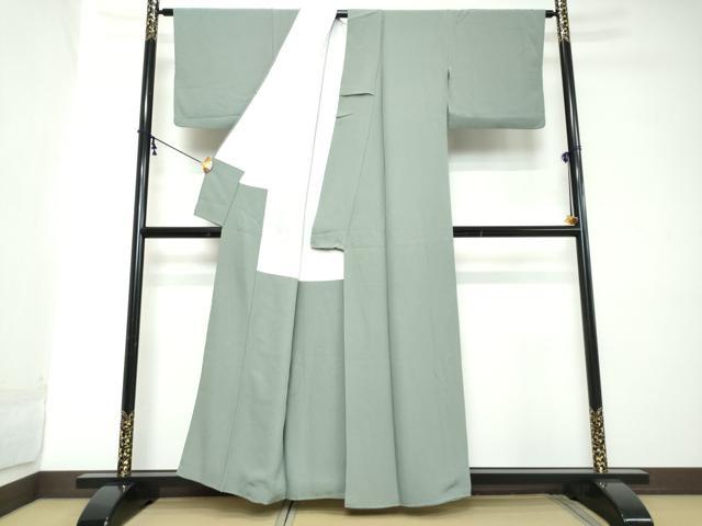 平和屋着物●上質な色無地　水浅葱色　正絹　逸品　DABI2152ud