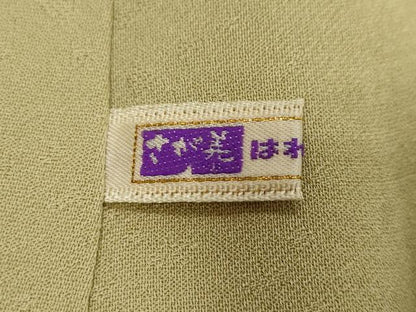平和屋着物●上質な色無地　雲霞草花地紋　榛色　さが美扱い　正絹　逸品　DABI2154ud