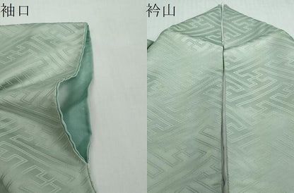 平和屋着物●上質な色無地　紗綾型地紋　水色　正絹　逸品　DABI2156ud