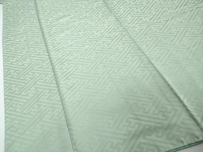平和屋着物●上質な色無地　紗綾型地紋　水色　正絹　逸品　DABI2156ud