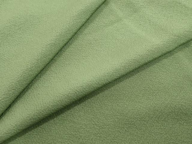 平和屋着物●上質な色無地　松葉色　正絹　逸品　DABI2160ud