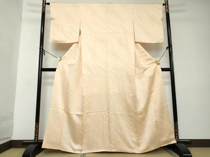 平和屋着物●上質な色無地　霞地紋　灰梅色　正絹　逸品　DABI2161ud