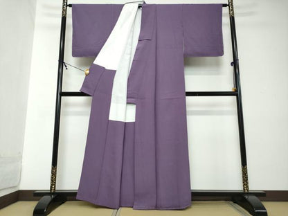 平和屋着物●上質な色無地　青紫色　正絹　逸品　未使用　DABI2163ud