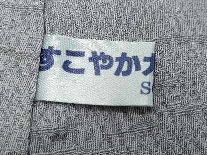 平和屋着物●上質な色無地　作家物　霞地紋　灰青色　正絹　逸品　DABI2164ud