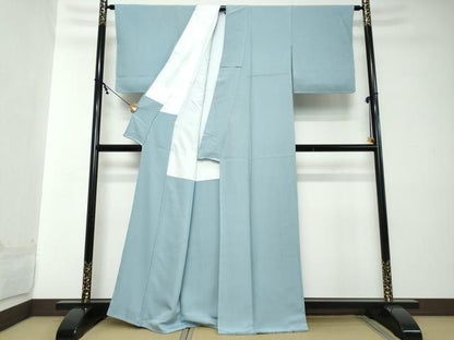 平和屋着物●上質な色無地　空色　正絹　逸品　未使用　DABI2165ud