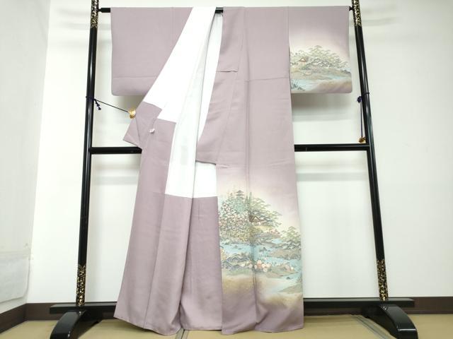 平和屋着物●訪問着　寿光織　修学院離宮　暈し染め　金糸　正絹　逸品　DABI2166ud