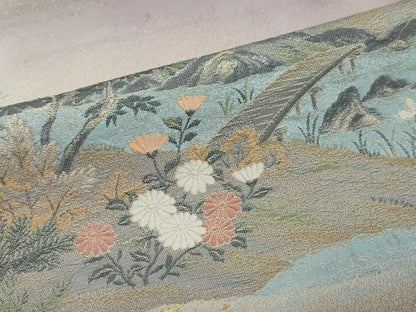 平和屋着物●訪問着　寿光織　修学院離宮　暈し染め　金糸　正絹　逸品　DABI2166ud
