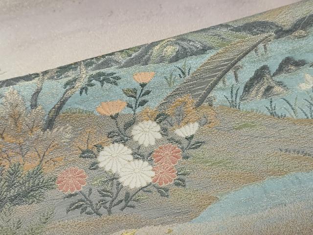 平和屋着物●訪問着　寿光織　修学院離宮　暈し染め　金糸　正絹　逸品　DABI2166ud
