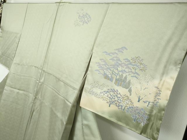 平和屋着物●訪問着　風景籬文　暈し染め　正絹　逸品　未使用　DABI2169ud