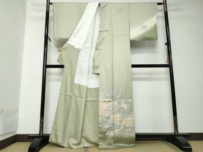 平和屋着物●訪問着　風景籬文　暈し染め　正絹　逸品　未使用　DABI2169ud