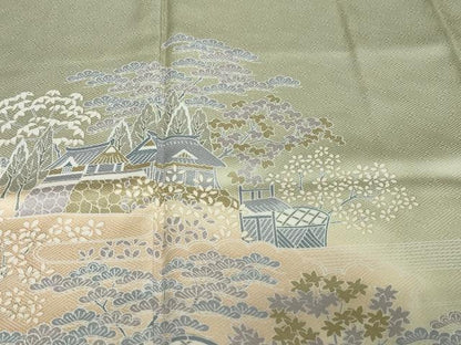 平和屋着物●訪問着　風景籬文　暈し染め　正絹　逸品　未使用　DABI2169ud