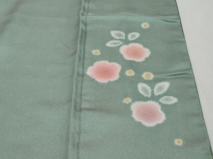 平和屋着物●訪問着　作家物　駒刺繍　流水吉祥草花文　金彩　三越扱い　正絹　逸品　DABI2172ud