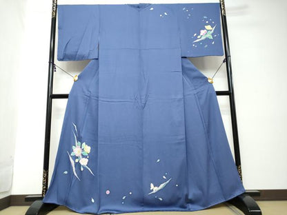 平和屋着物●訪問着　すずや姫　刺繍　花蝶文　金彩　正絹　逸品　DABI2174ud