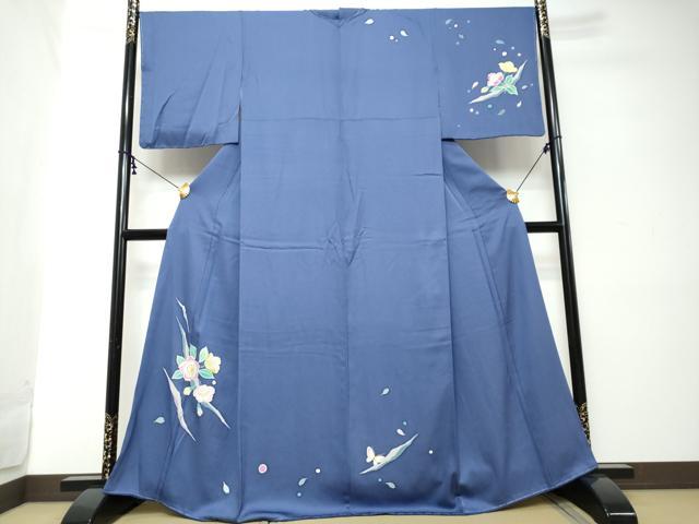 平和屋着物●訪問着　すずや姫　刺繍　花蝶文　金彩　正絹　逸品　DABI2174ud