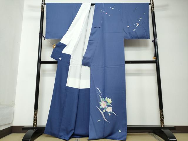 平和屋着物●訪問着　すずや姫　刺繍　花蝶文　金彩　正絹　逸品　DABI2174ud