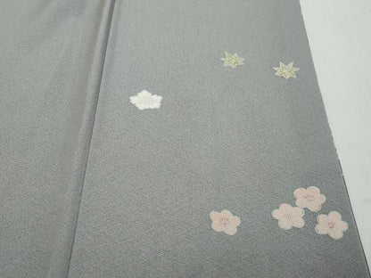 平和屋着物●訪問着　友禅　作家物　女人草花文　暈し染め　正絹　逸品　DABI2176ud