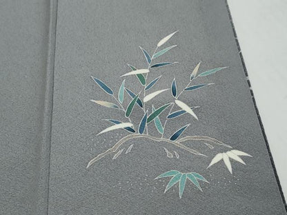 平和屋着物●訪問着　友禅　流水草花文　暈し染め　正絹　逸品　DABI2179ud