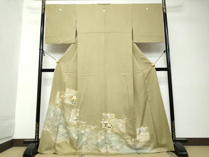 平和屋着物●豪華色留袖　駒刺繍　色紙重ね草花文　暈し染め　正絹　逸品　DABI2180ud