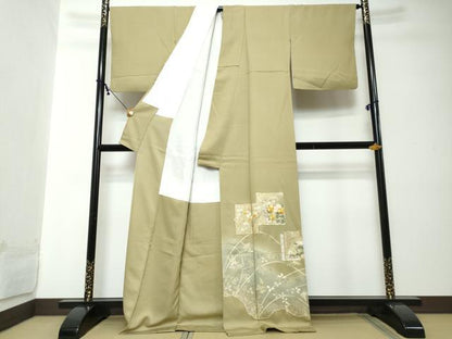 平和屋着物●豪華色留袖　駒刺繍　色紙重ね草花文　暈し染め　正絹　逸品　DABI2180ud