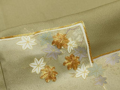 平和屋着物●豪華色留袖　駒刺繍　色紙重ね草花文　暈し染め　正絹　逸品　DABI2180ud