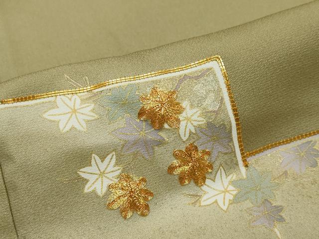 平和屋着物●豪華色留袖　駒刺繍　色紙重ね草花文　暈し染め　正絹　逸品　DABI2180ud