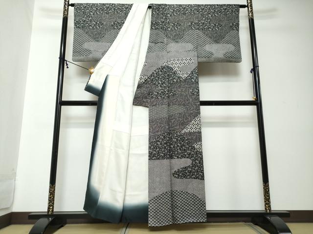 平和屋着物●訪問着　吉祥柄　黒地　正絹　逸品　DABI2181ud