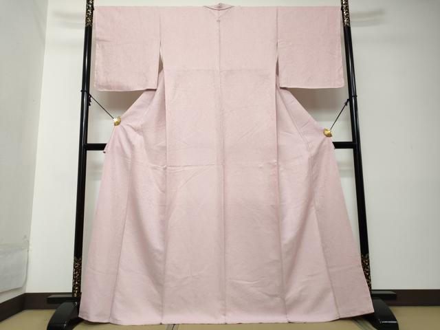 平和屋着物●上質な色無地　霞地紋　撫子色　正絹　逸品　未使用　DABI2188ud